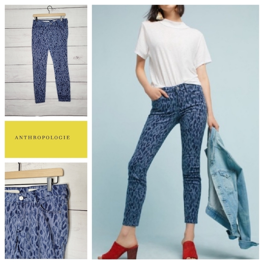 Pilcro And The Letterpress Anthro‎ Leopard Mid-Rise Skinny Jeans
